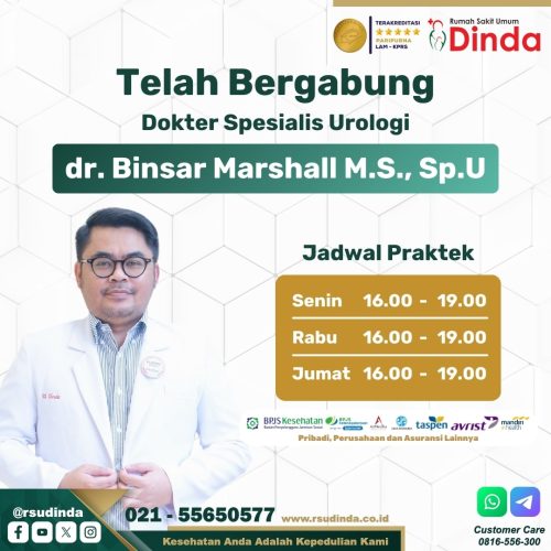 Telah Bergabung Dokter Spesialis Urologi dr. Binsar Marshall Maranatha Sirait, Sp.U