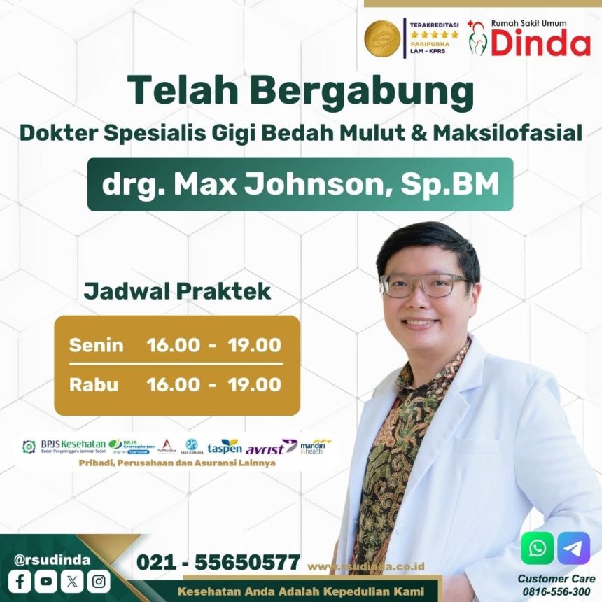 Telah Bergabung Dokter Spesialis Gigi Bedah Mulut & Maksilofasial drg. Max Johnson, Sp.BM